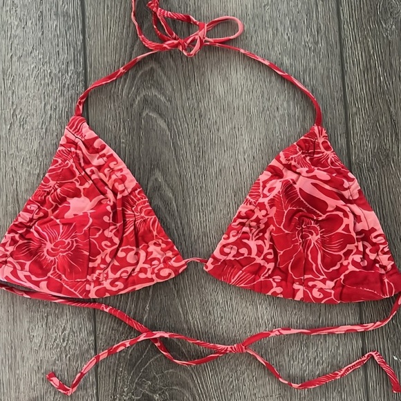 Y2K Le Chateau Red and Pink Bikini Set with Adjustable Ties one size - Picture 5 of 5